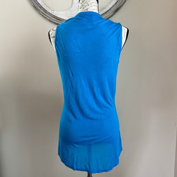 Nurture Women’s Blue Sleeveless Tunic Top Size M Modal Rayon Blend Pleated Front - Picture 3 of 5